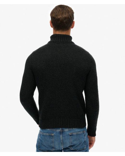 Superdry Black & Co Brushed Roll Neck Jumper for men