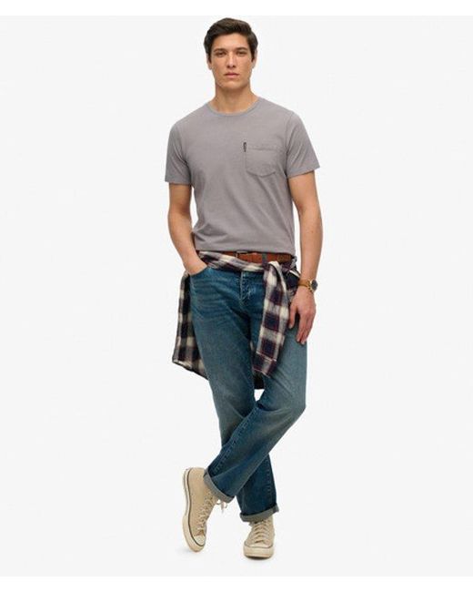 Superdry Gray Classic Essential Pocket T-shirt for men