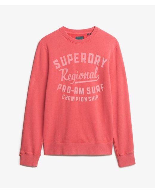 Superdry Red Lo-Fi Outdoors Relaxed Crew Sweatshirt for men