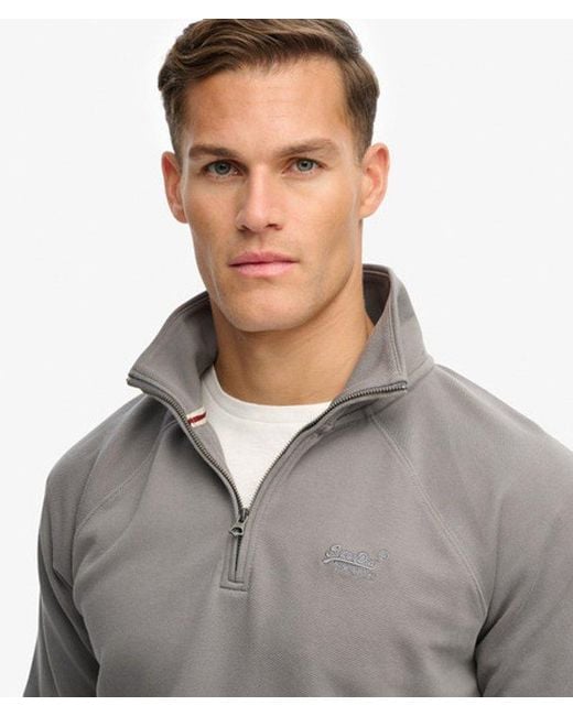 Homme Pull À Logo, Col Tunisien Et Manches Raglan Essential Taille Superdry pour homme en coloris Gray