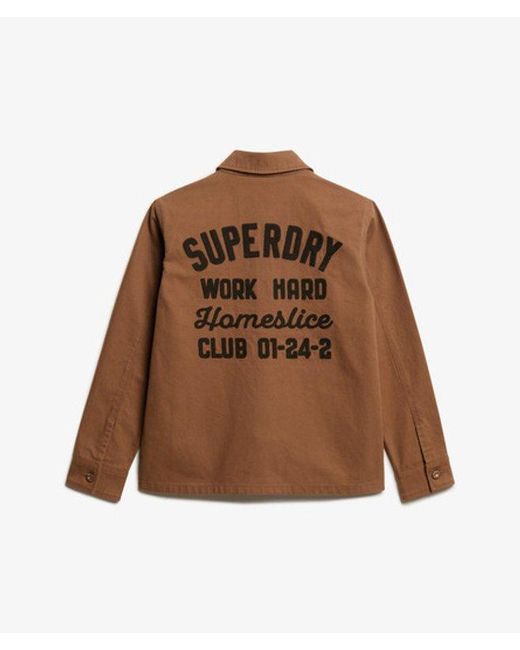 Superdry Brown Embroidered Chore Jacket