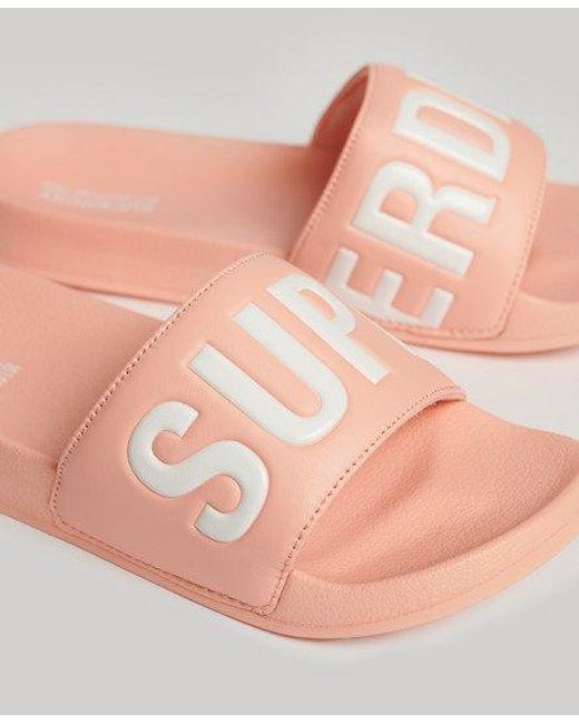Superdry Pink Vegan Core Pool Sliders