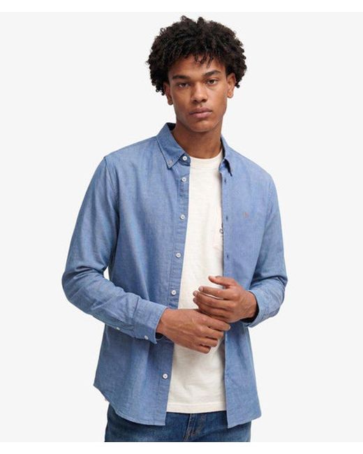 Superdry Blue & Co Classic Oxford Long Sleeve Shirt for men