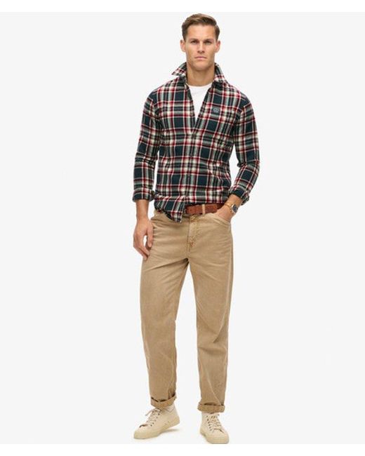 Superdry Gray Classic Organic Cotton Lumberjack Check Shirt for men