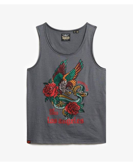 Superdry Gray & Co Neo Trad Tattoo Scoop Neck Tank Top