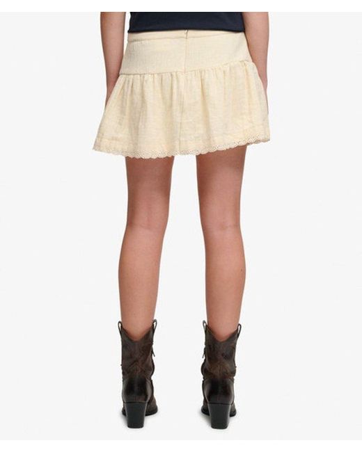 Superdry Blue & Co Broderie Trim Mini Skirt