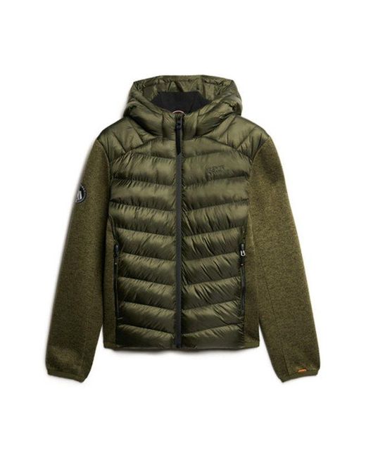 Superdry Gebreide Hybrid Storm Jas Met Capuchon in het Green voor heren