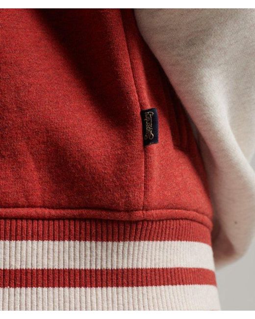 Superdry Red & Co Vintage Logo Jersey Bomber Jacket