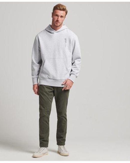 Superdry Gray Recycled Micro Side Hoodie Flake Marl for men