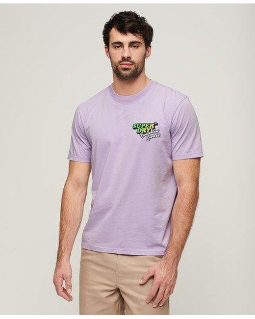 Superdry Purple Neon Travel Chest Loose T-shirt for men