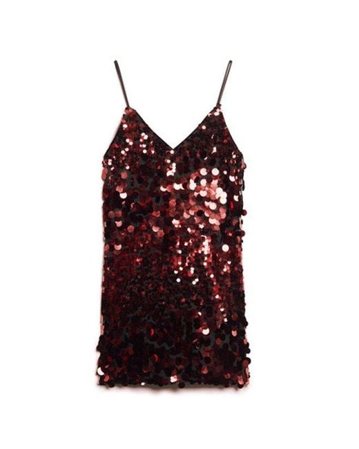 Superdry Red Disco Sequin Mini Dress