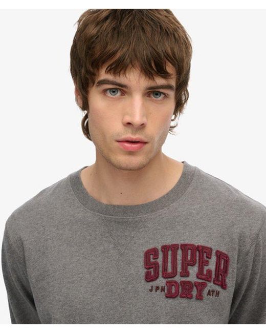 Superdry Gray & Co Vintage Athletic Chest Long Sleeve Top for men