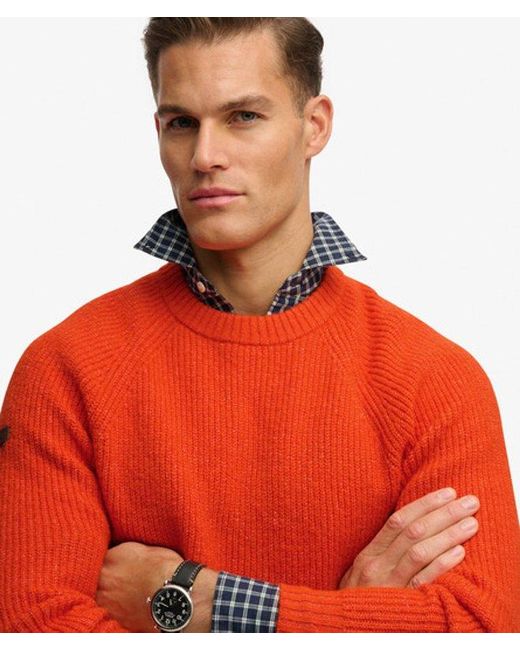 Superdry Red & Co Chunky Raglan Jumper for men