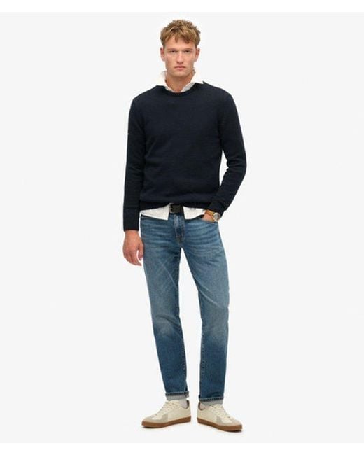 Superdry Blue & Co Cotton Classics Knit Crew Jumper for men