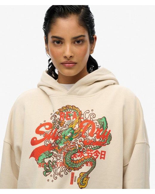 Superdry Natural Tokyo Vintage Logo Relaxed Hoodie