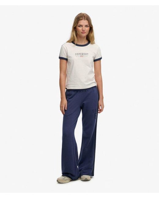 Superdry Blue & Co Athletic Essentials Graphic Ringer T-shirt