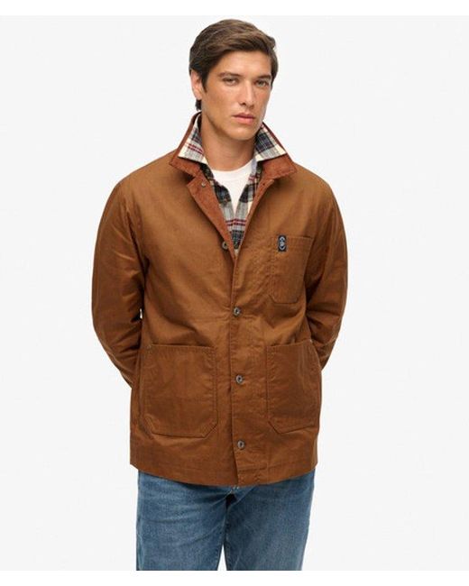 Superdry Brown & Co The Merchant Store - Waxed Worker Jacket for men