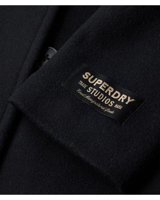 Superdry Blue Classic 2 In 1 Wool Pea Coat for men