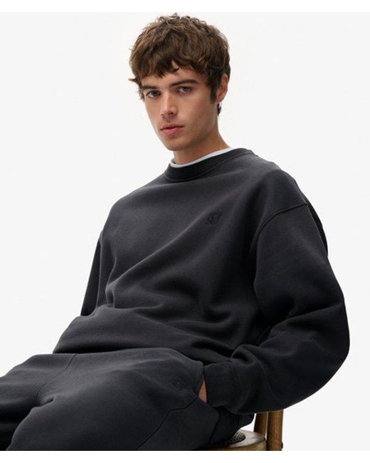 Superdry Black & Co Oversized Crew Sweatshirt for men