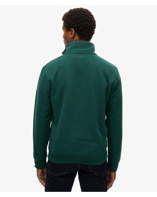 Superdry Green Essential Logo Half Zip Sweatshirt for men