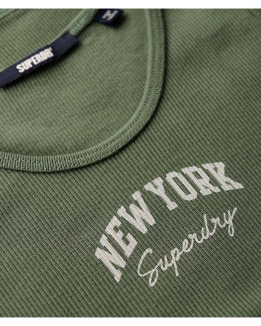 Superdry Green Athletic Essentials Graphic Vest Top