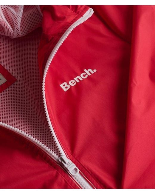 Superdry Bench Hooded Shell Zip Jas in het Red