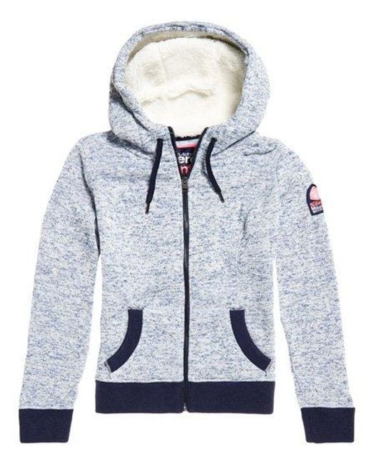 Superdry Blue Storm Zip Hoodie Penn Marl