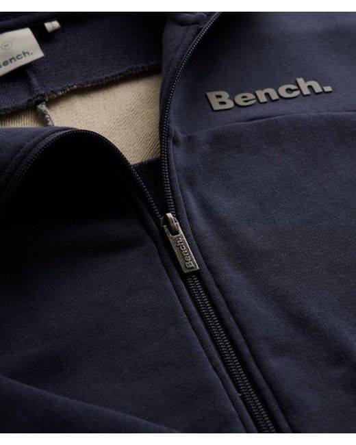 Superdry Blue Bench X & Co Bench Double Zip Hooded Stripe Sweatshirt for men