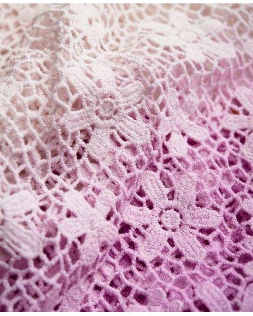 Superdry Red Daisy Lace Tank Top Dip Dye
