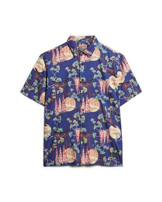 Superdry Blue & Co Hawaiian Shirt for men