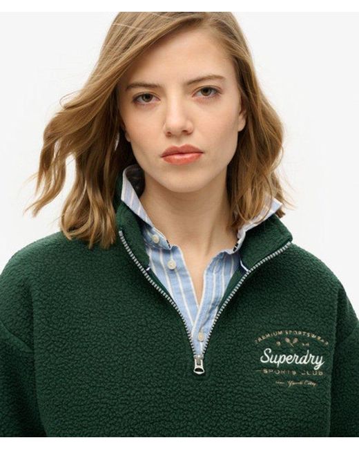 Superdry Green & Co Country Club Fleece Half Zip Sweatshirt