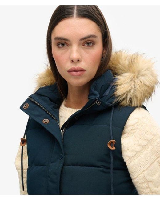 Superdry Blue & Co Everest Faux Fur Gilet