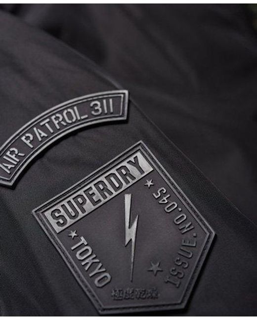 Superdry Black Rookie Flight Bomber Jacket for men
