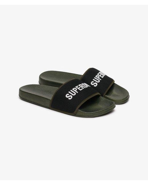 Superdry Black & Co Utility Mesh Pool Sliders for men