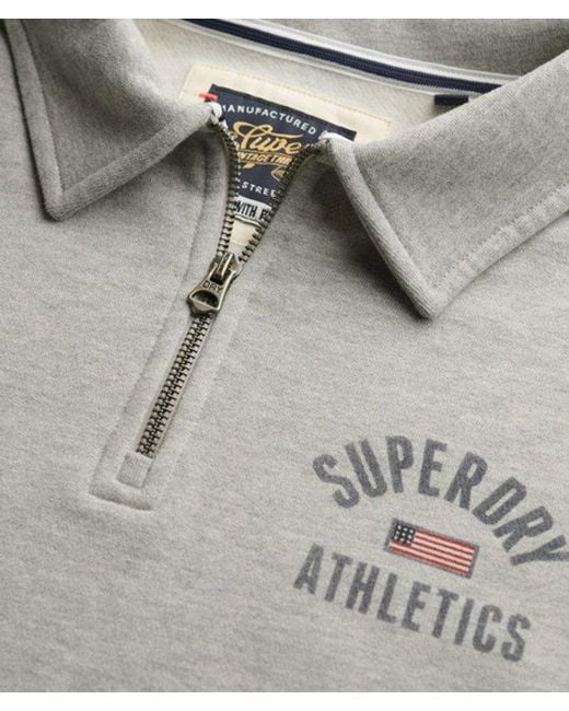 Superdry Gray & Co Athletic Collared Half Zip Jumper