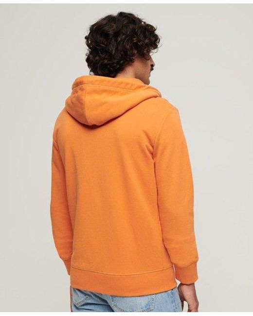 Superdry Orange Essential Logo Zip Hoodie for men