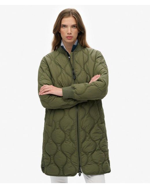 Superdry Green & Co Long Quilted Liner Jacket