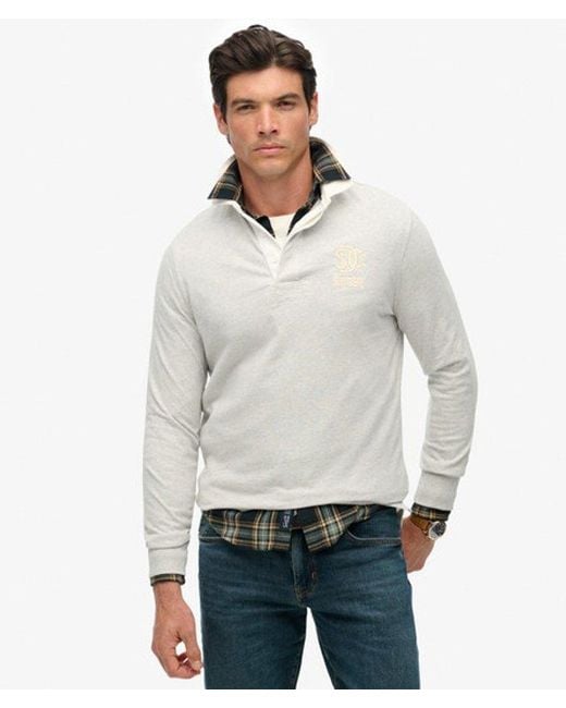 Superdry Gray & Co Vintage Athletic Jersey Rugby Top for men