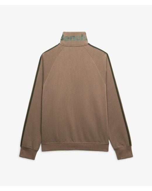 Superdry Brown Bench High Neck Stripe Track Top for men