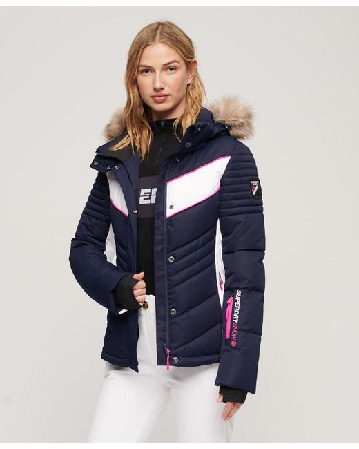 Superdry Blue Sport Ski Luxe Puffer Jacket