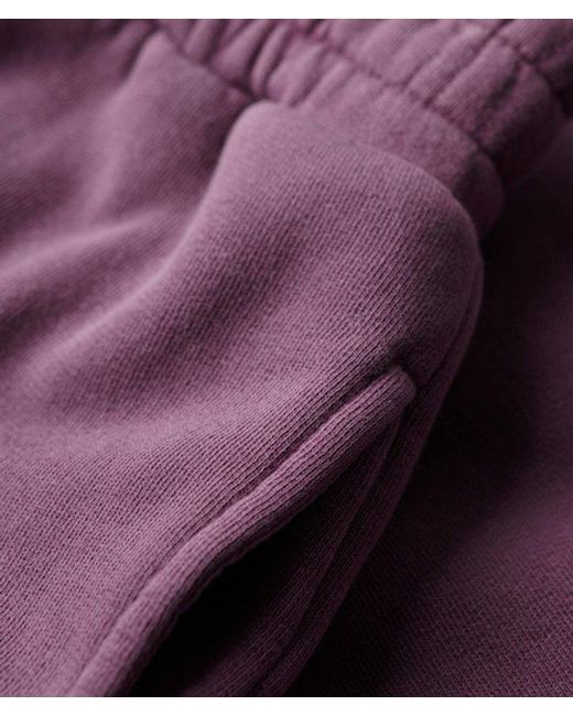 Superdry Purple Loose Fit Embroidered Vintage Wash Sweat Shorts
