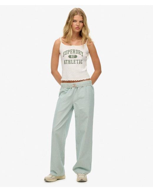 Superdry Blue & Co Organic Cotton Stripe Elasticated Trousers