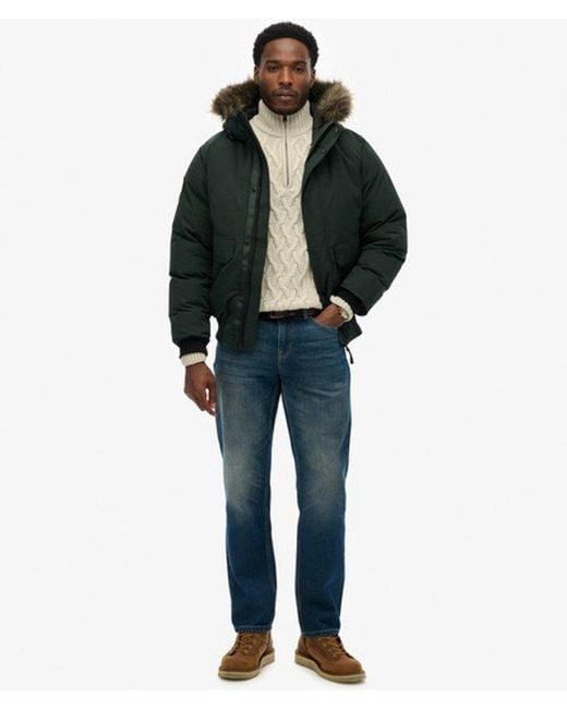Superdry Green & Co Everest Faux Fur Bomber Jacket for men