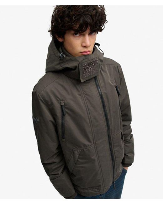 Superdry Black & Co Hooded Microfibre Arctic Windcheater Jacket for men