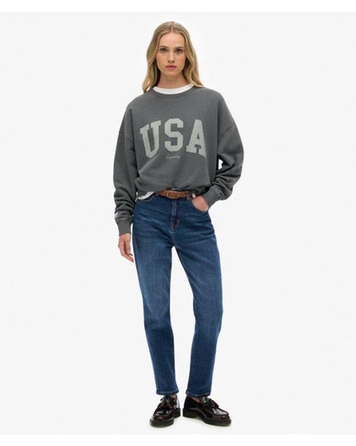 Superdry Gray & Co Athletic Essentials Relaxed Crew Sweatshirt