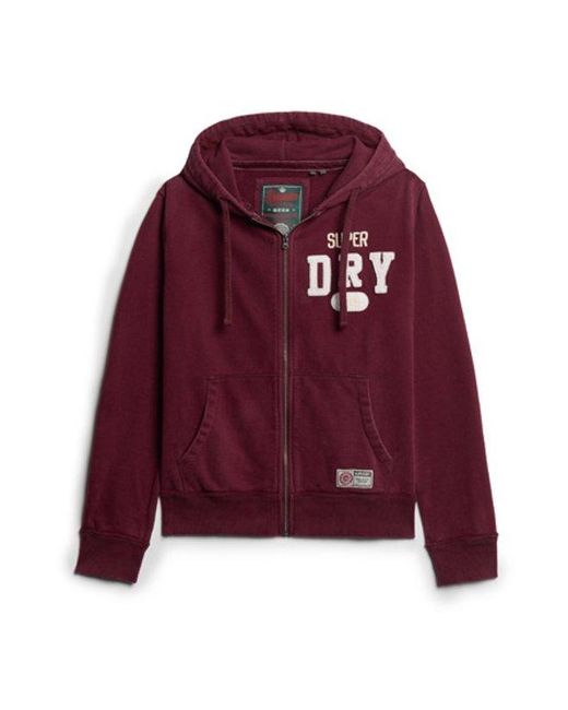 Superdry Red & Co Vintage Athletic Zip Hoodie for men