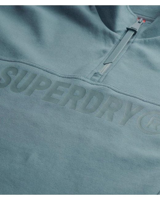 Superdry Blue & Co Active Tech Logo Relaxed Half Zip Sweatshirt