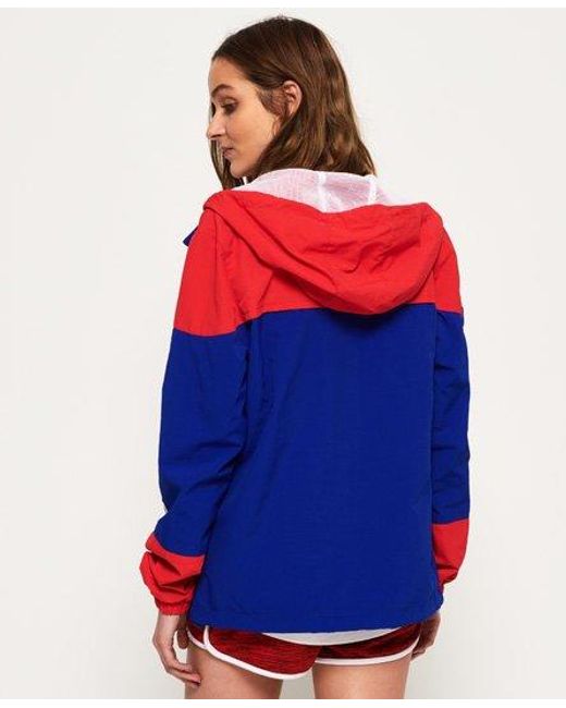 Superdry Blue Colour Block Cagoule Pacific/Pacific