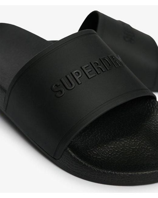 Superdry Black & Co Premium Graphic Pool Sliders for men