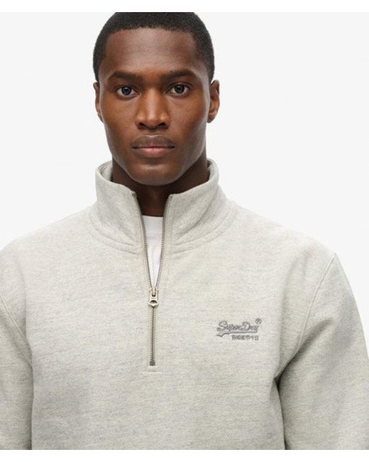 Superdry Gray & Co Essential Logo Henley Sweatshirt for men